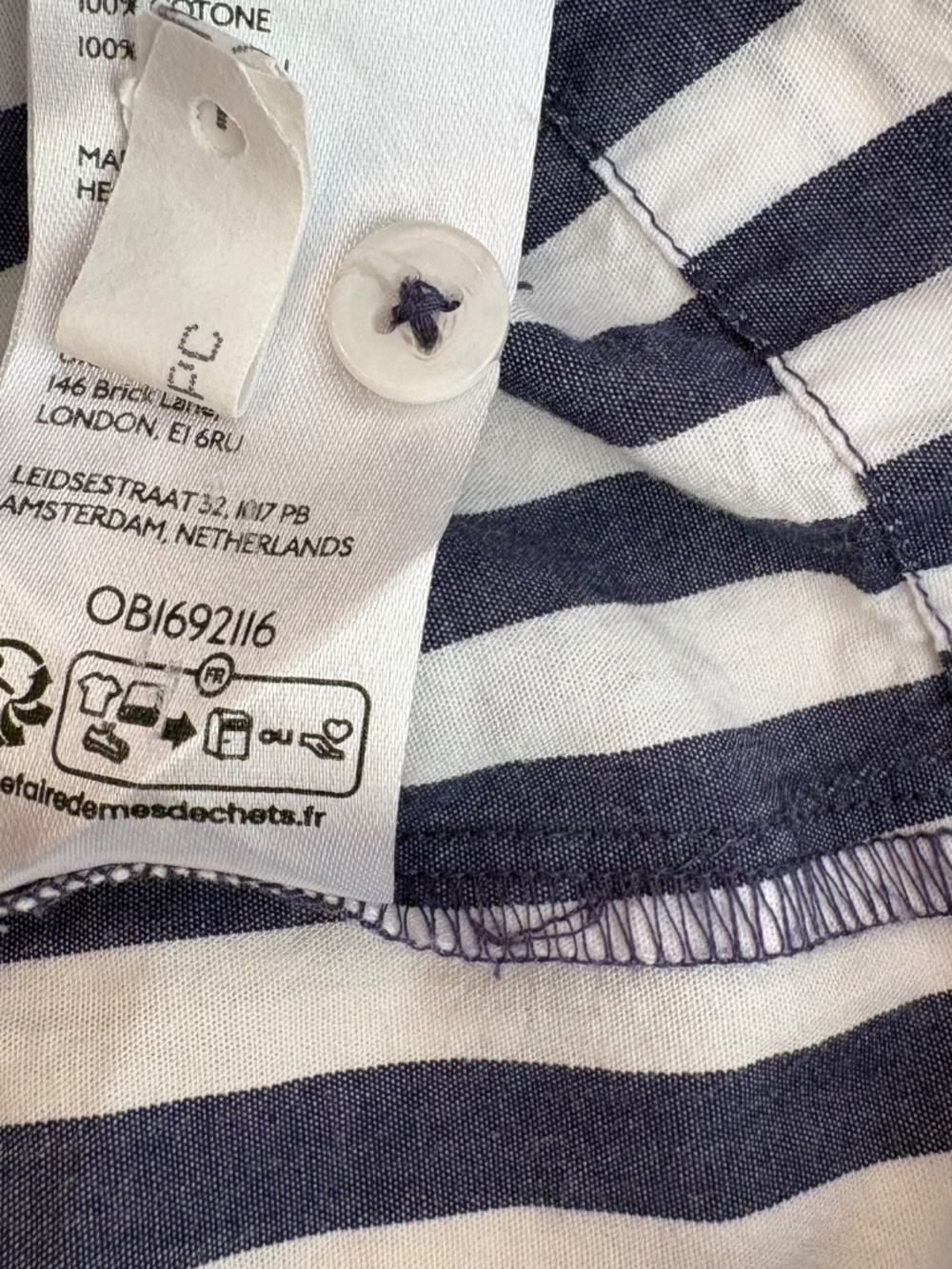 by Anthropologie Darcey Popover Striped Swing Top 100% Cotton Striped Top Size M - Picture 7 of 7